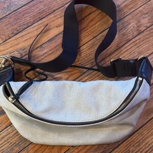 Rebecca Minkoff Black and Cream Belt Bag